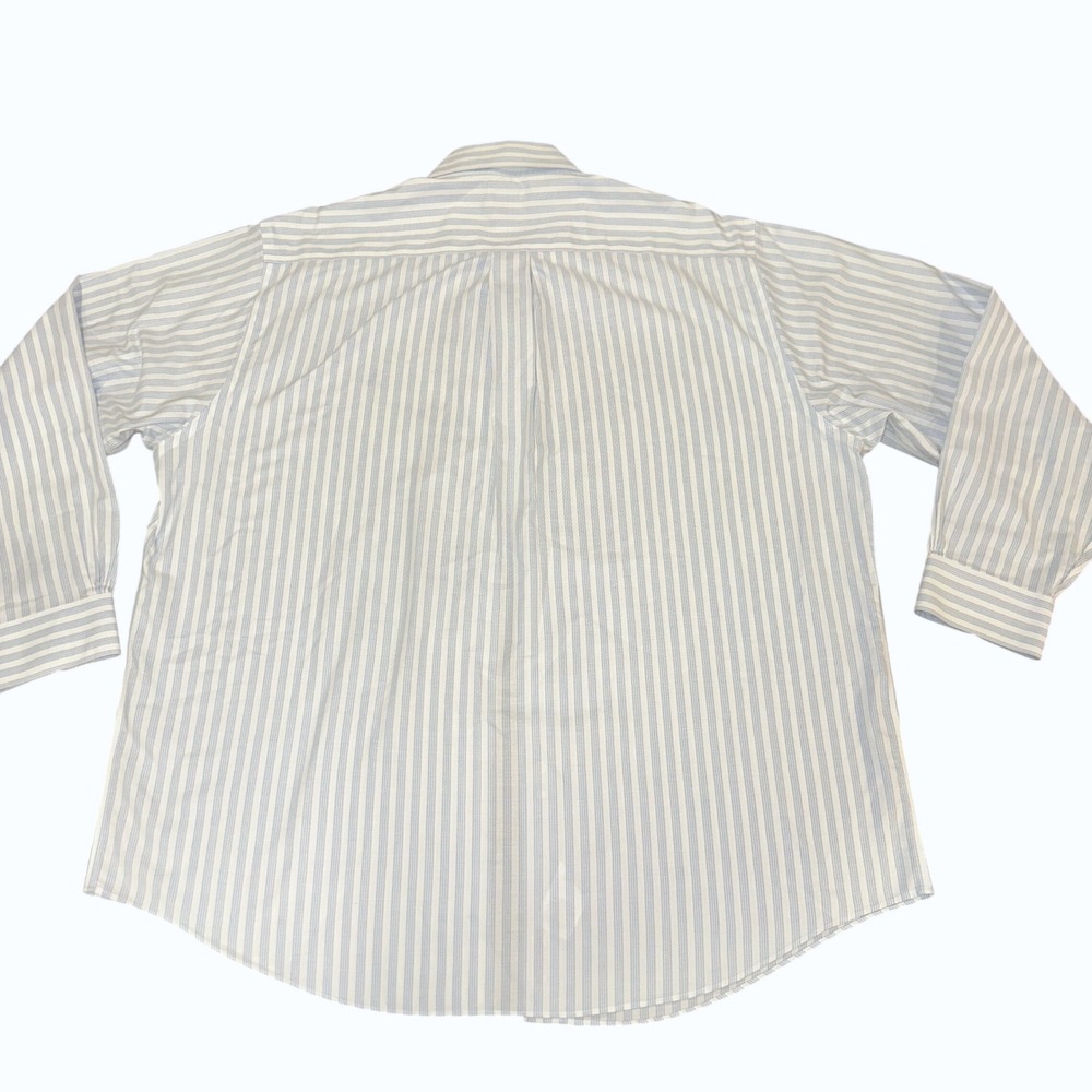 Brooks Brothers 346 Shirt Mens XL Blue White Stripe Non-Iron Supima Cotton Polo - Picture 3 of 6